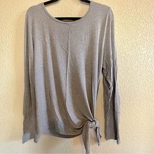 Prana Scoop Neck Side Tie Long Sleeve Tunic Gray XL